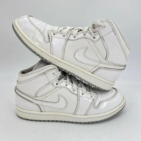 Nike Jordan 1 Phat White Wolf Grey Youth Sneaker Shoes 364772 102 Size 3 Y - Picture 8 of 12
